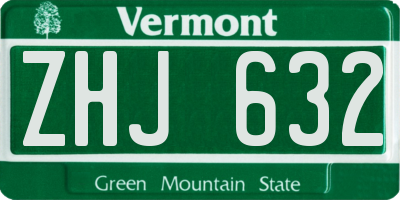 VT license plate ZHJ632