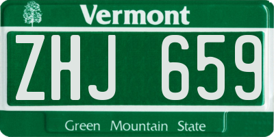 VT license plate ZHJ659