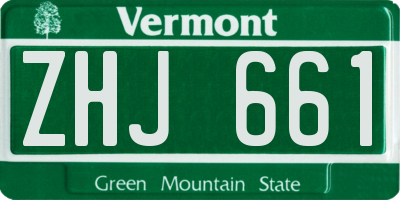 VT license plate ZHJ661