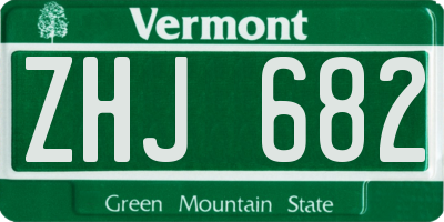 VT license plate ZHJ682
