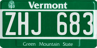 VT license plate ZHJ683
