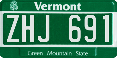 VT license plate ZHJ691