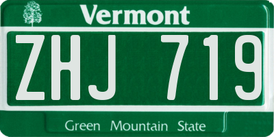 VT license plate ZHJ719