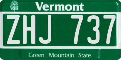 VT license plate ZHJ737