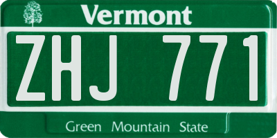 VT license plate ZHJ771