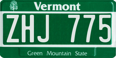 VT license plate ZHJ775