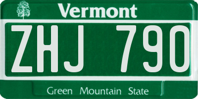 VT license plate ZHJ790
