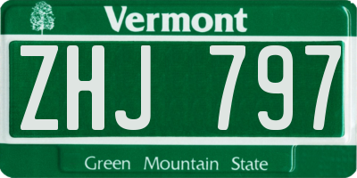 VT license plate ZHJ797