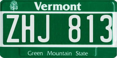 VT license plate ZHJ813