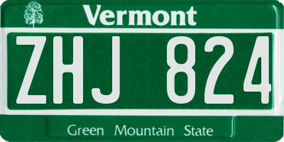 VT license plate ZHJ824