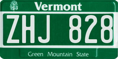 VT license plate ZHJ828