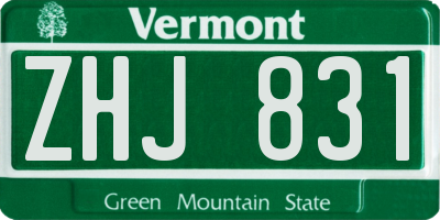 VT license plate ZHJ831