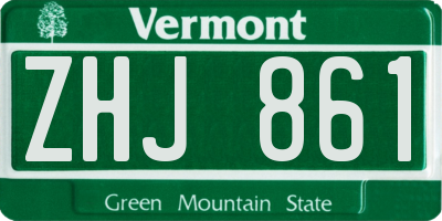 VT license plate ZHJ861
