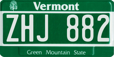 VT license plate ZHJ882
