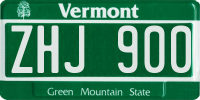 VT license plate ZHJ900