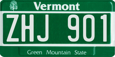 VT license plate ZHJ901
