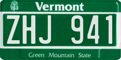 VT license plate ZHJ941