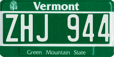 VT license plate ZHJ944