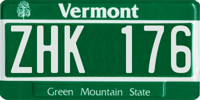 VT license plate ZHK176