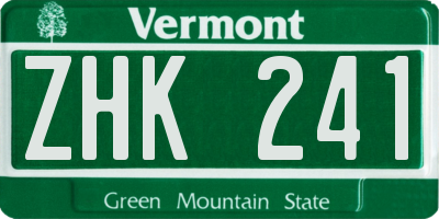 VT license plate ZHK241