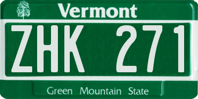 VT license plate ZHK271