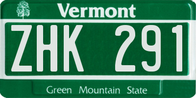 VT license plate ZHK291