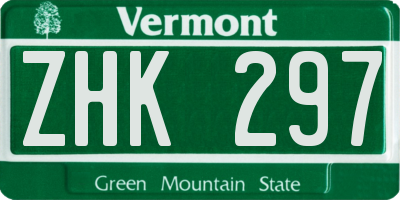 VT license plate ZHK297