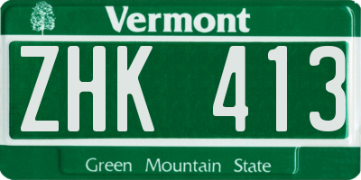 VT license plate ZHK413