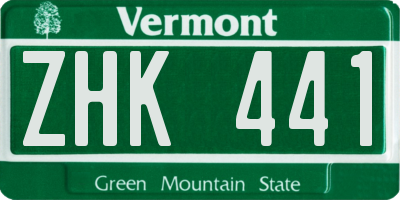 VT license plate ZHK441