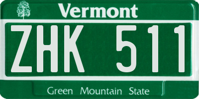 VT license plate ZHK511