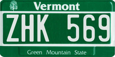 VT license plate ZHK569