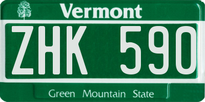 VT license plate ZHK590