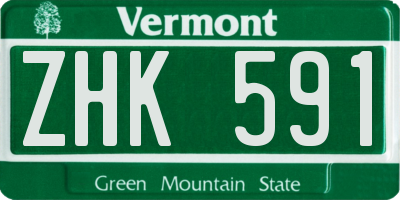 VT license plate ZHK591