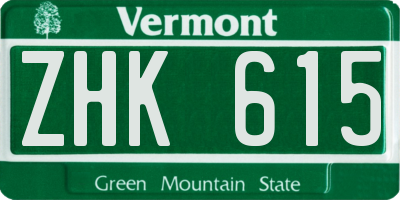 VT license plate ZHK615
