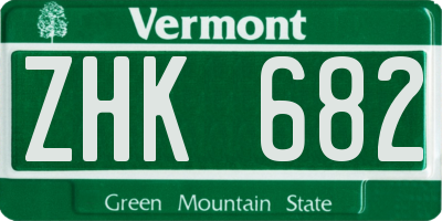VT license plate ZHK682