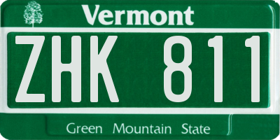 VT license plate ZHK811