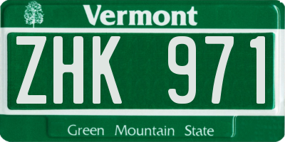 VT license plate ZHK971