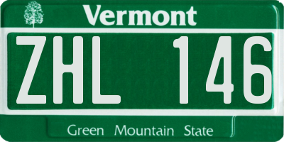 VT license plate ZHL146