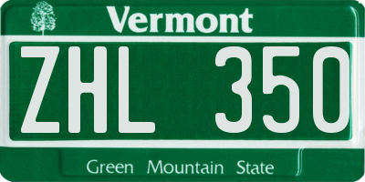 VT license plate ZHL350