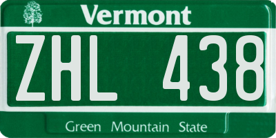 VT license plate ZHL438