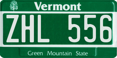 VT license plate ZHL556