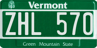 VT license plate ZHL570