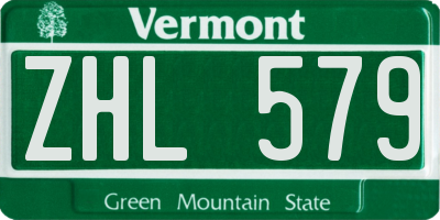 VT license plate ZHL579