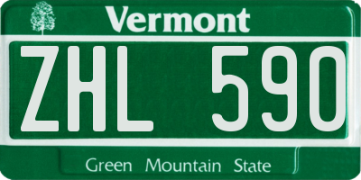 VT license plate ZHL590
