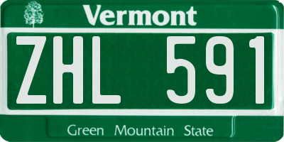 VT license plate ZHL591