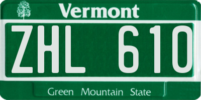 VT license plate ZHL610