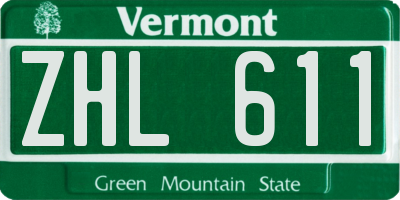 VT license plate ZHL611