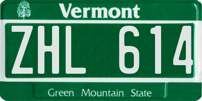VT license plate ZHL614