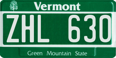 VT license plate ZHL630