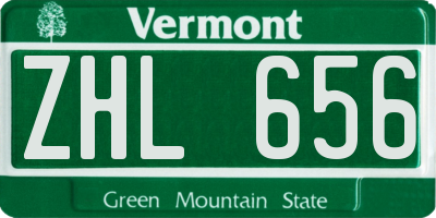 VT license plate ZHL656